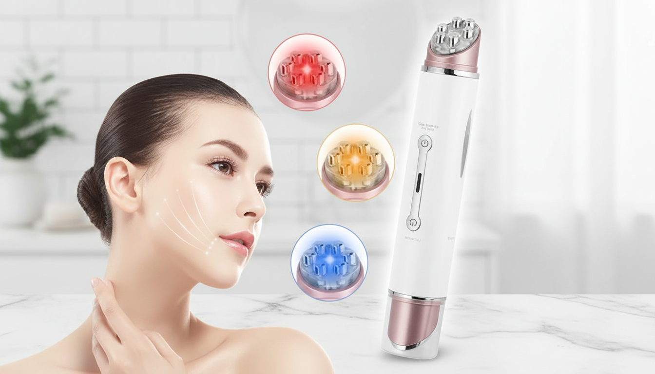 EMS Eye Massager: LED, Heat & Vibration for Smoother Eyes