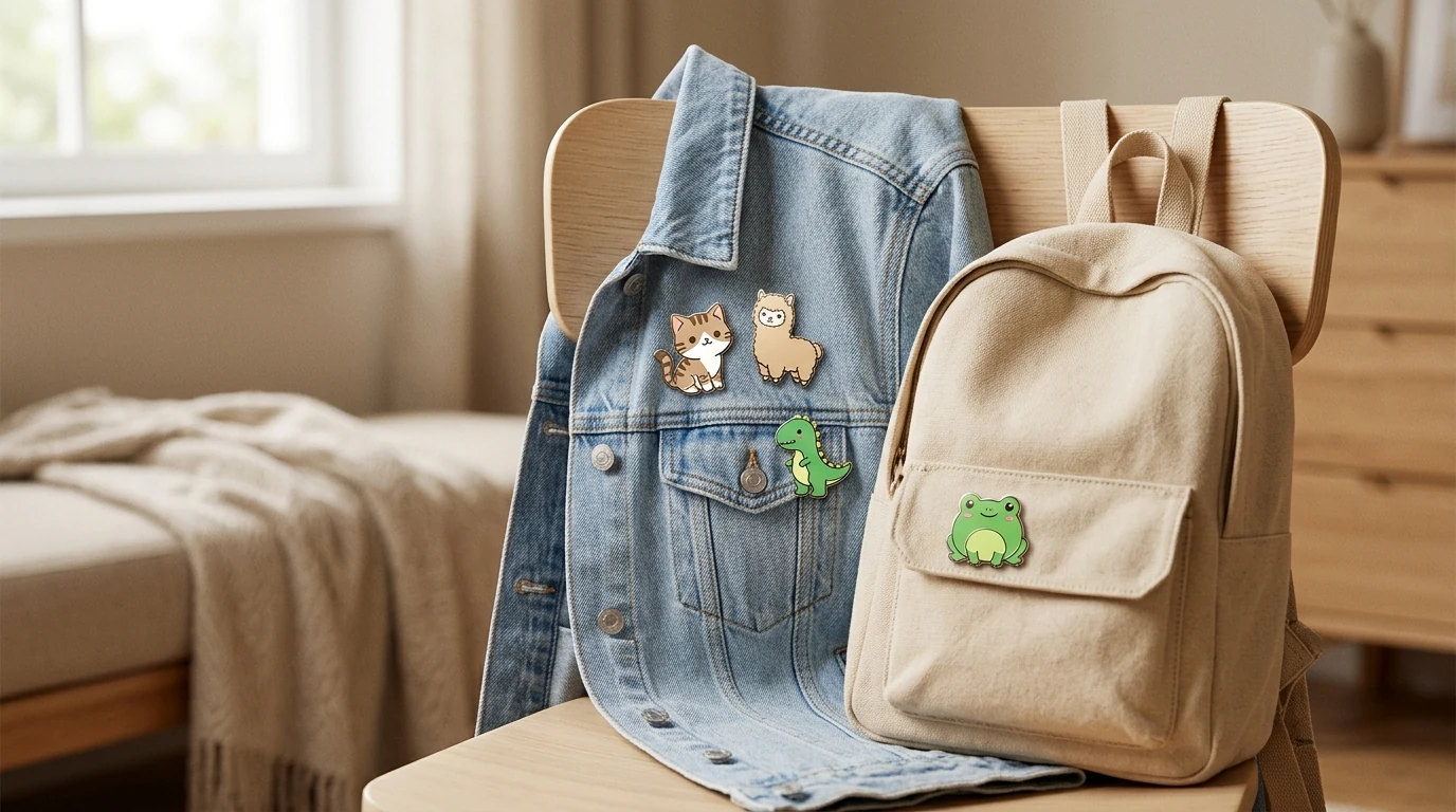 Cute Animal Enamel Pins: Cat, Alpaca, Frog & Dino