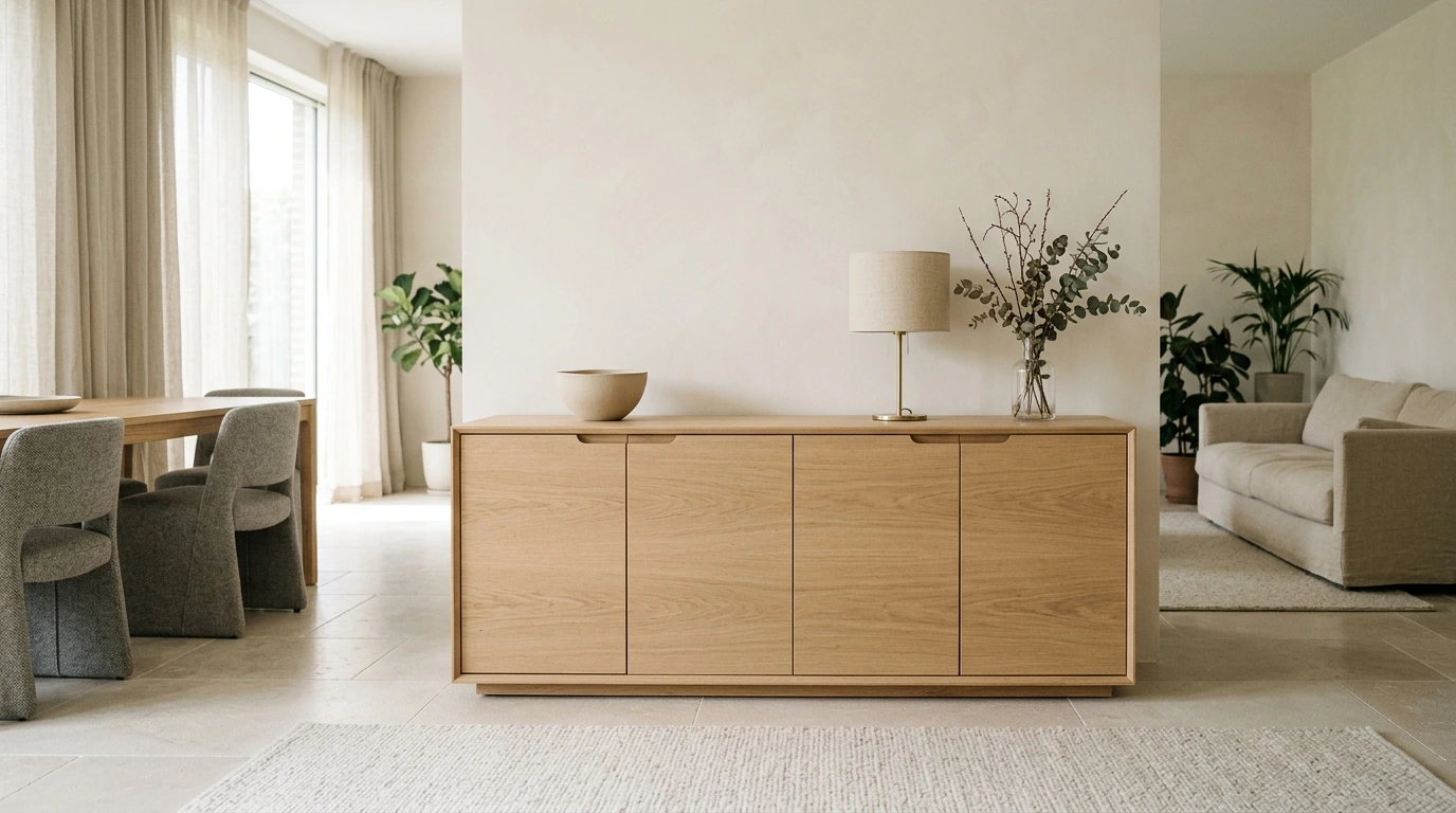 Minimalist Solid Wood Sideboard: Calm, Hidden Storage