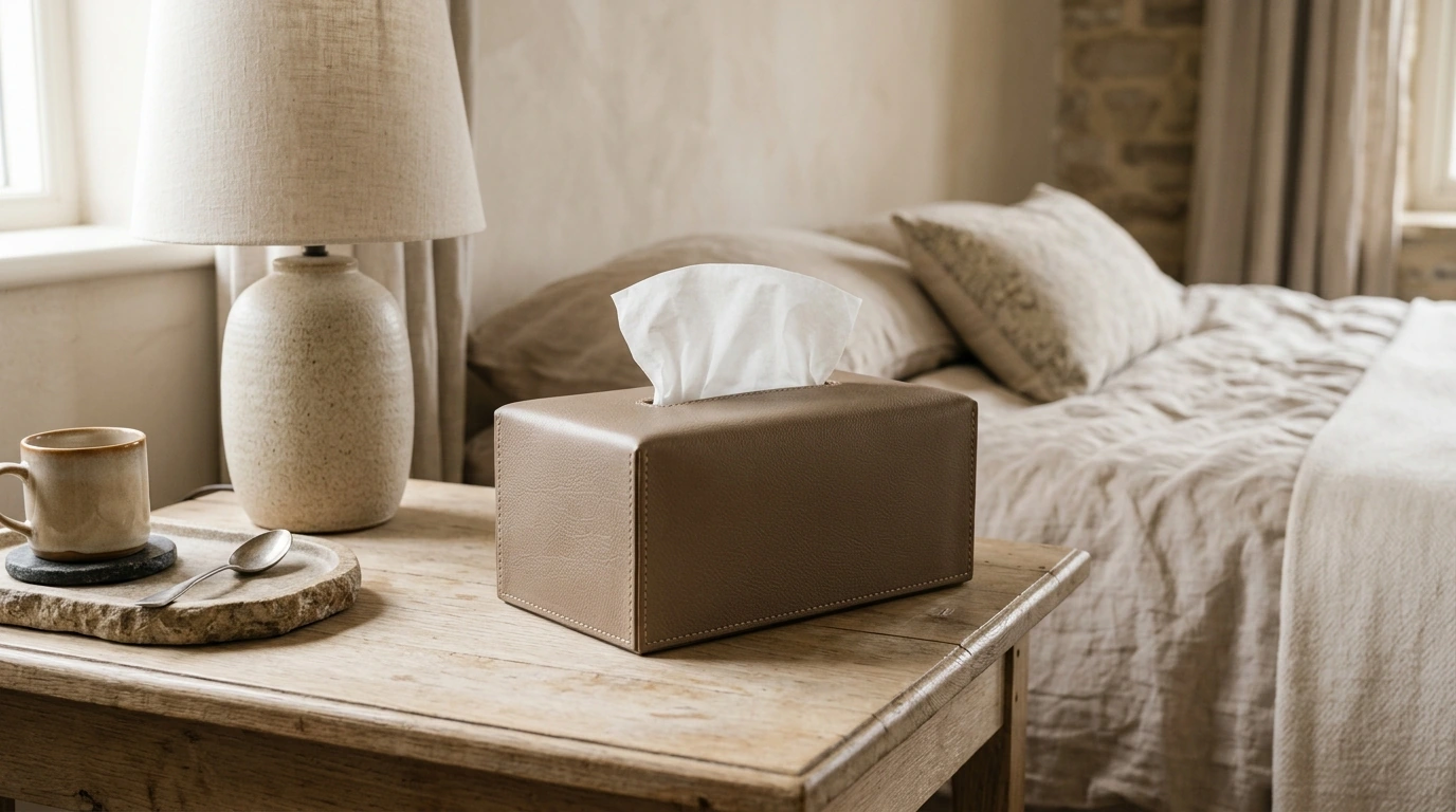 Modern European Leather Tissue Box for Clean, Calm Decor