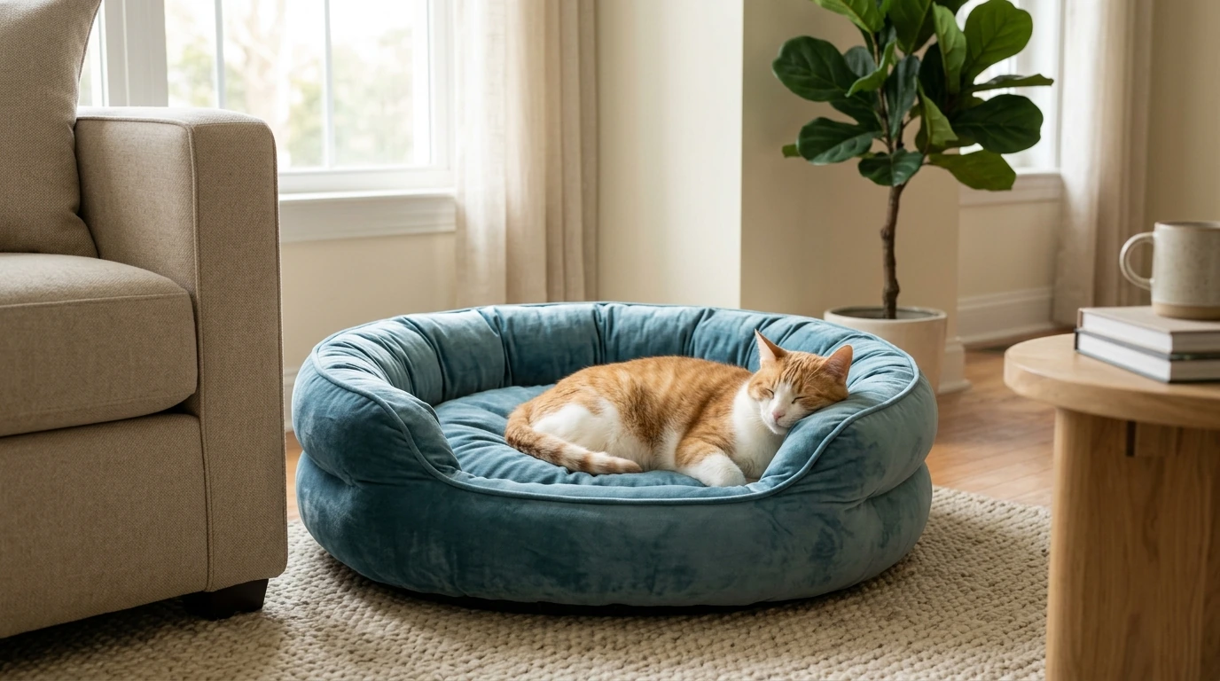 Velvet Pet Sofa Bed: XL Warm Nest for Cats & Dogs