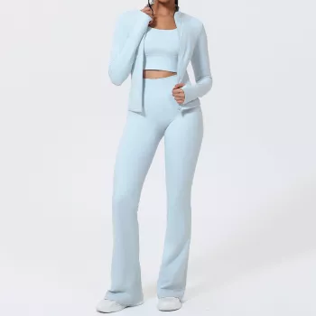 Long-Sleeve Yoga Jacket & High-Stretch Set for Women