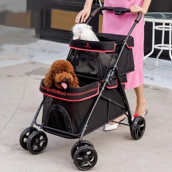 Dual-Layer Pet Stroller: Calm Outings for Cats & Dogs